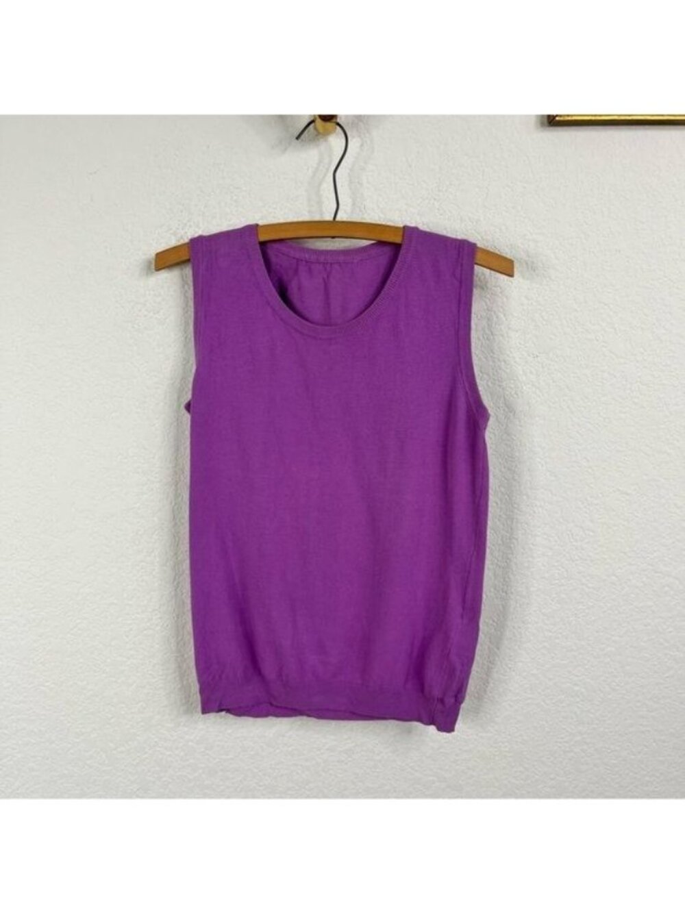 Leonard Paris Knit Jewel Tone Cotton Sleeveless Shell Sweater